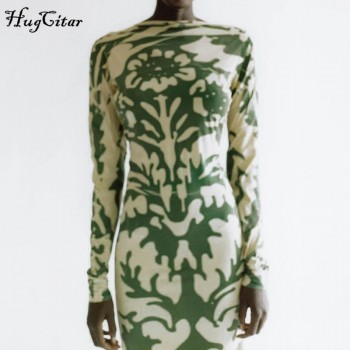 2021 Long Sleeve Backless Sexy Camouflage Dress Summer Women Fashion Streetwear Outfits
